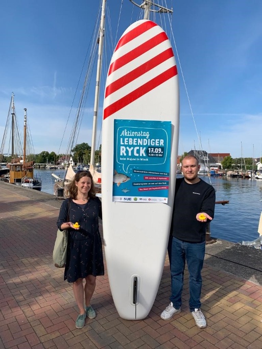 Dr. Julia Metger (Universität Greifswald) und Lukas Neumeister (Greifswald Marketing GmbH)  