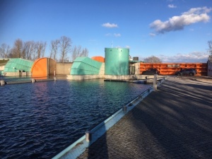 Das geschlossene Sperrwerk bei Hochwasser - © Feuerwehr Greifswald Das geschlossene Sperrwerk bei Hochwasser