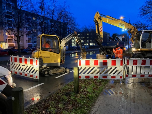 Wasserrohrbruch in der Anklamer Straße