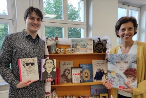 Yevhenii Surniaiev und AnjaMirasch in der Stadtbibliothek