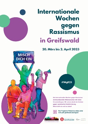 Plakat mit der Bewerbung der Internationalen Wochen gegen Rassismus