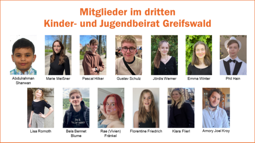 Mitglieder des Kinder- und Jugendbeirates, der im Juni 2023 für zwei Jahre gewählt wurde