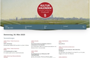 Screenshot der Startseite des neuen Greifswalder Online-Kulturkalenders