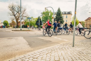 Fahrradfahrer an der Europakreuzung © Wally Pruß Fahrradfahrer auf der Europakreuzung