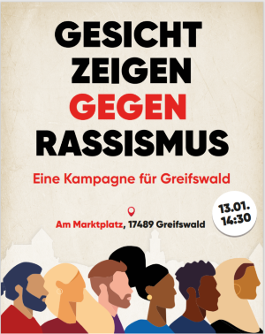 Plakat zur Kampagne "Gesicht zeigen - gegen Rassismus"