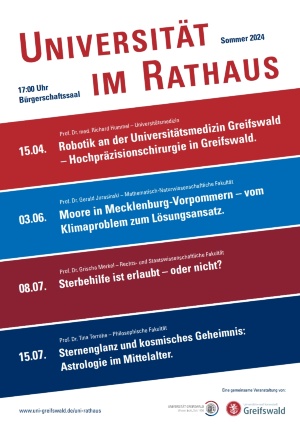 Plakat Universität im Rathaus Sommersemester 2024