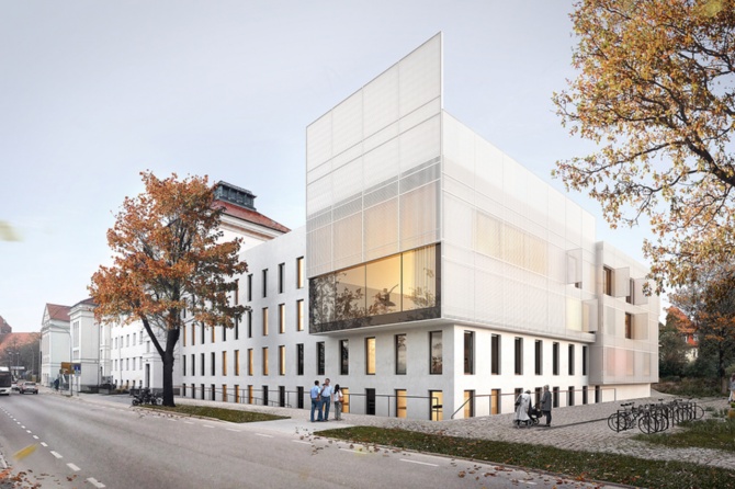 Grafik zum Theater Vorpommern in Greifswald aus Ansicht der Anklamer Straße