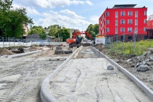 Aktueller Baufortschritt der Straße An den Wurthen im Juni