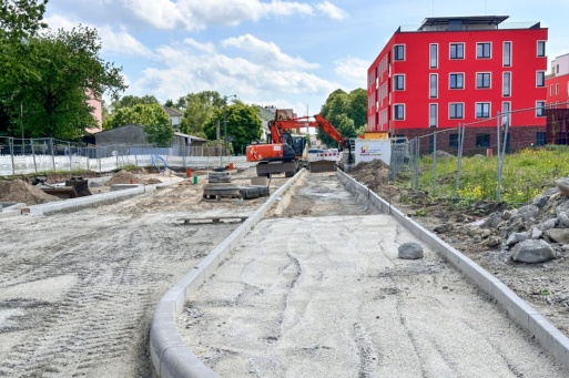 Aktueller Baufortschritt der Straße An den Wurthen im Juni