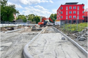 Aktueller Baufortschritt der Straße An den Wurthen im Juni