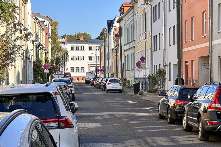 Blick in die Erich Böhmke Straße vor der Umgestaltung