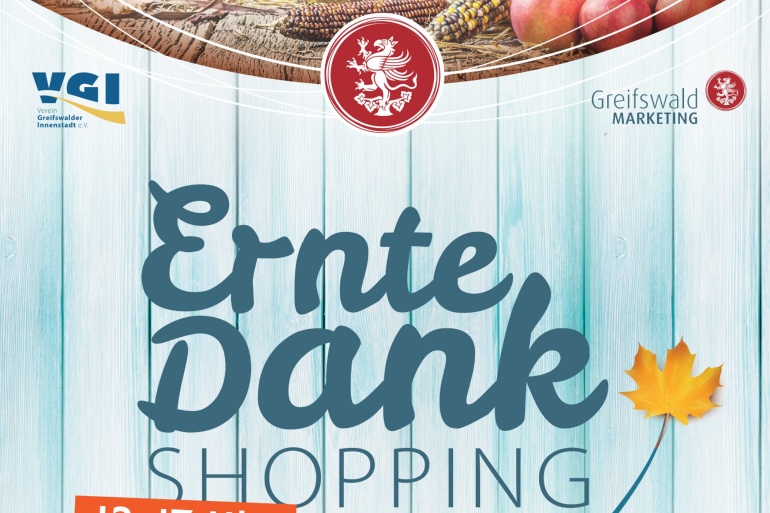Plakat zum Erntedankmarkt und zum verkaufsoffenen Sonntag 2025