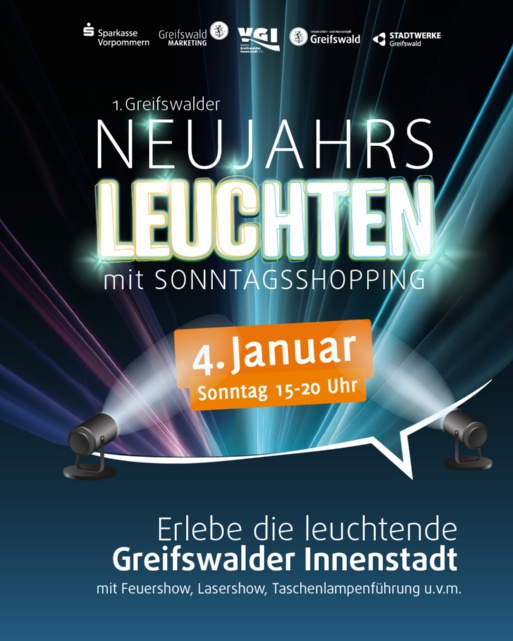 Plakat zum 1. Greifswalder Neujahrsleuchten