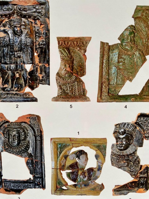 Kachelfunde in Greifswald, Ausschnitt aus den Greifswalder Beiträgen, Fotos H. Schäfer