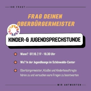 Plakat zu Kinder- und Jugendsprechstunde 7.10.2025
