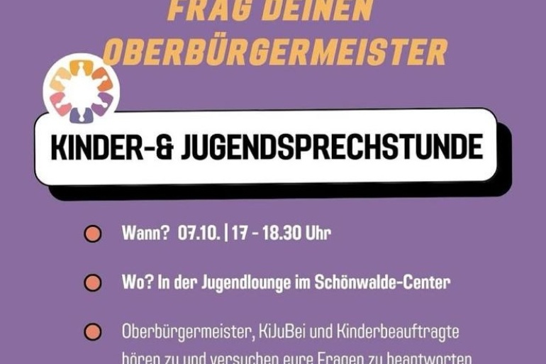 Plakat zu Kinder- und Jugendsprechstunde 7.10.2025