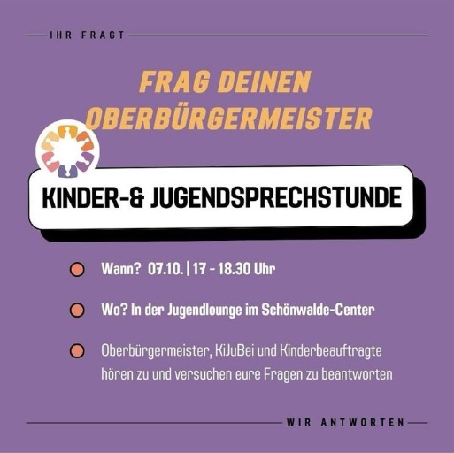 Plakat zu Kinder- und Jugendsprechstunde 7.10.2025