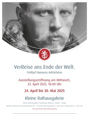 Plakat zur Ausstellung VerReise ans Ende der Welt. Fridtjof Nansens Arktisfotos
