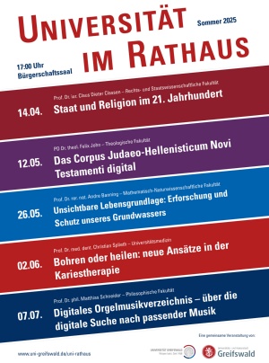 Plakat Universität im Rathaus Sommersemester 2025