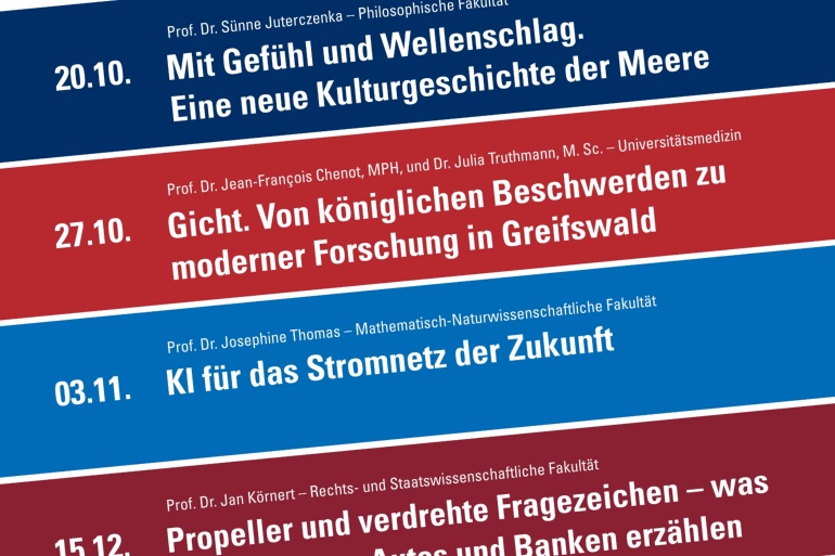 Plakat zur Veranstaltungsreihe "Uni im Rathaus" für das Wintersemester 2025-26