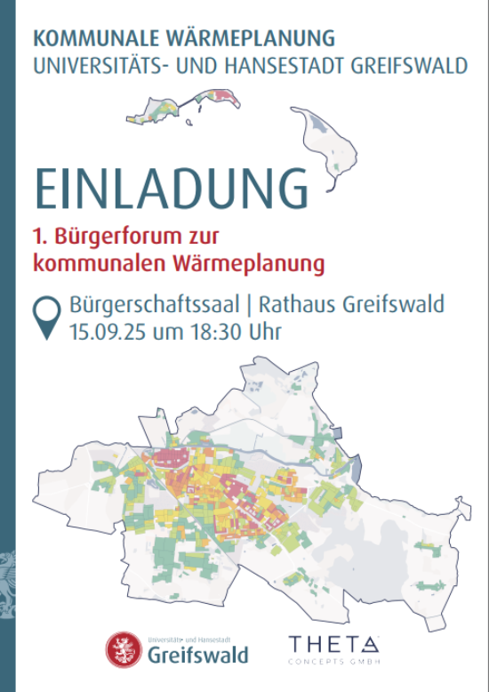 Plakat für Infoveranstaltung zur kommunalen Wärmeplanung am 15.09.2025