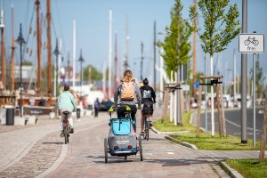 Radfahrer am Hansering