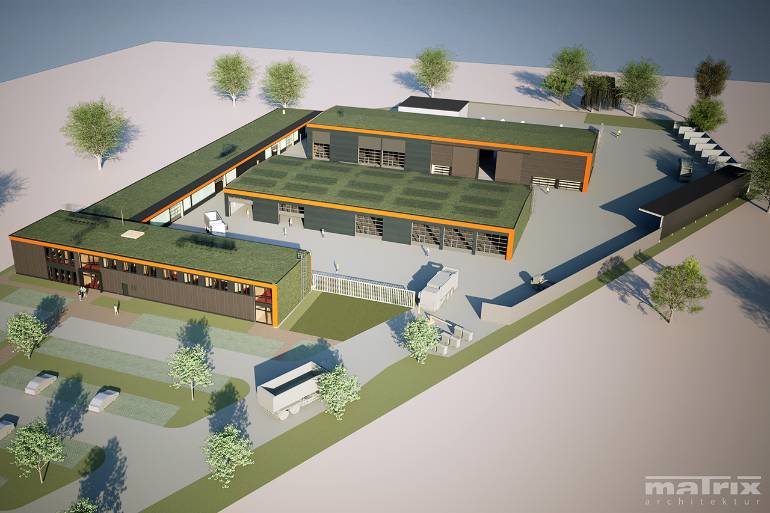 Visualisierung des neuen Bauhofs Greifswald