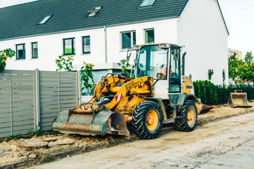 Radlader auf einer Baustelle