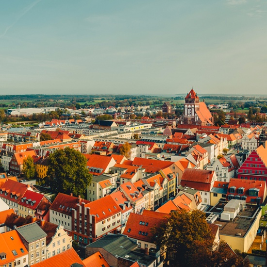 Blick vom Dom auf die Marienkirche