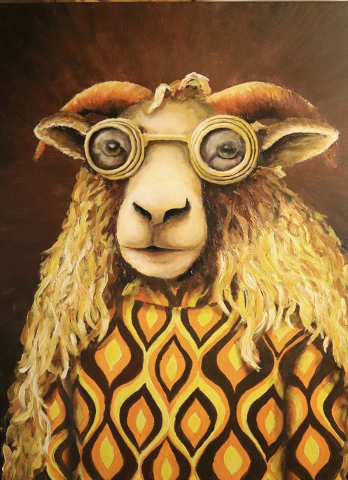 Acryl auf Leinwand - "Brillenschaf-3" von Holger Siemann