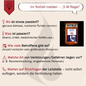 Diese 5-W-Fragen sollten im Notfall beantwortet werden. 