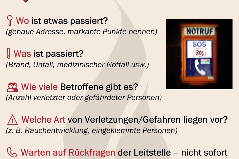 Diese 5-W-Fragen sollten im Notfall beantwortet werden. 