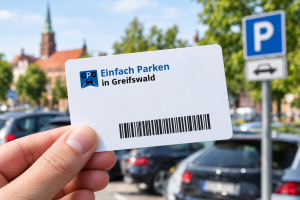 Greifswalder Parkkarte im Stadtverkehr © KI generiert Bild