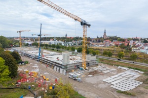 Luftaufnahme der Baustelle Schulzentrum Am Ellernholzteich im Oktober 2026