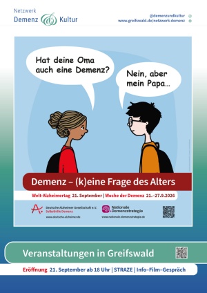 Plakat zur Woche der Demenz 2026 in Greifswald