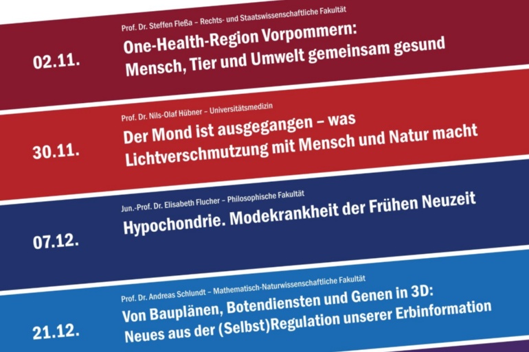 Plakat zur Vorlesungsreihe "Universität im Rathaus" für das Wintersemester 2026/27