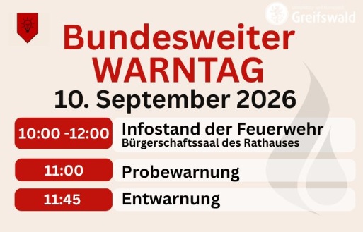 Grafik zur Sirenenwarnung am bundesweiten Warntag 2026