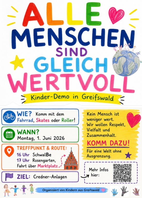 Plakat zur Kinderdemo am Kindertag