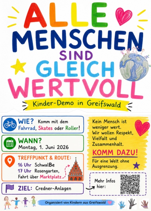 Plakat zur Kinderdemo am Kindertag