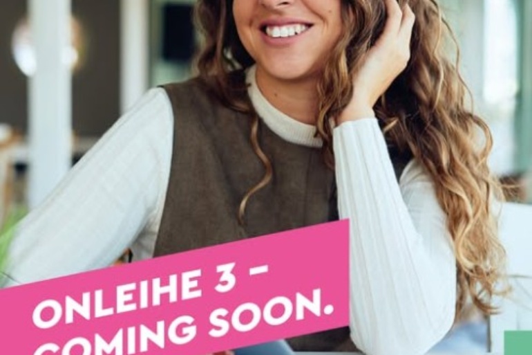Plakat mit Studentin und Hinweis zur Onleihe 3