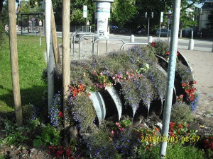 zerstörte Blumenkaskade - © Tiefbauamt zerstörte Blumenkaskade