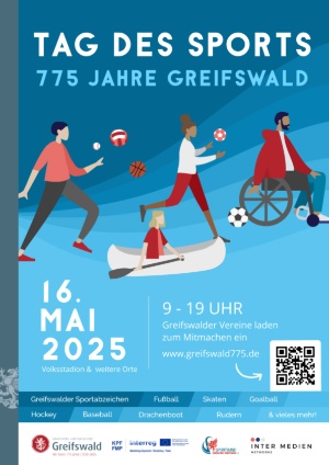 Plakat zum Tag des Sports - 775 Jahre Greifswald