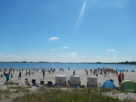 ein Beachvolleyballturnier im Strandbad Eldena