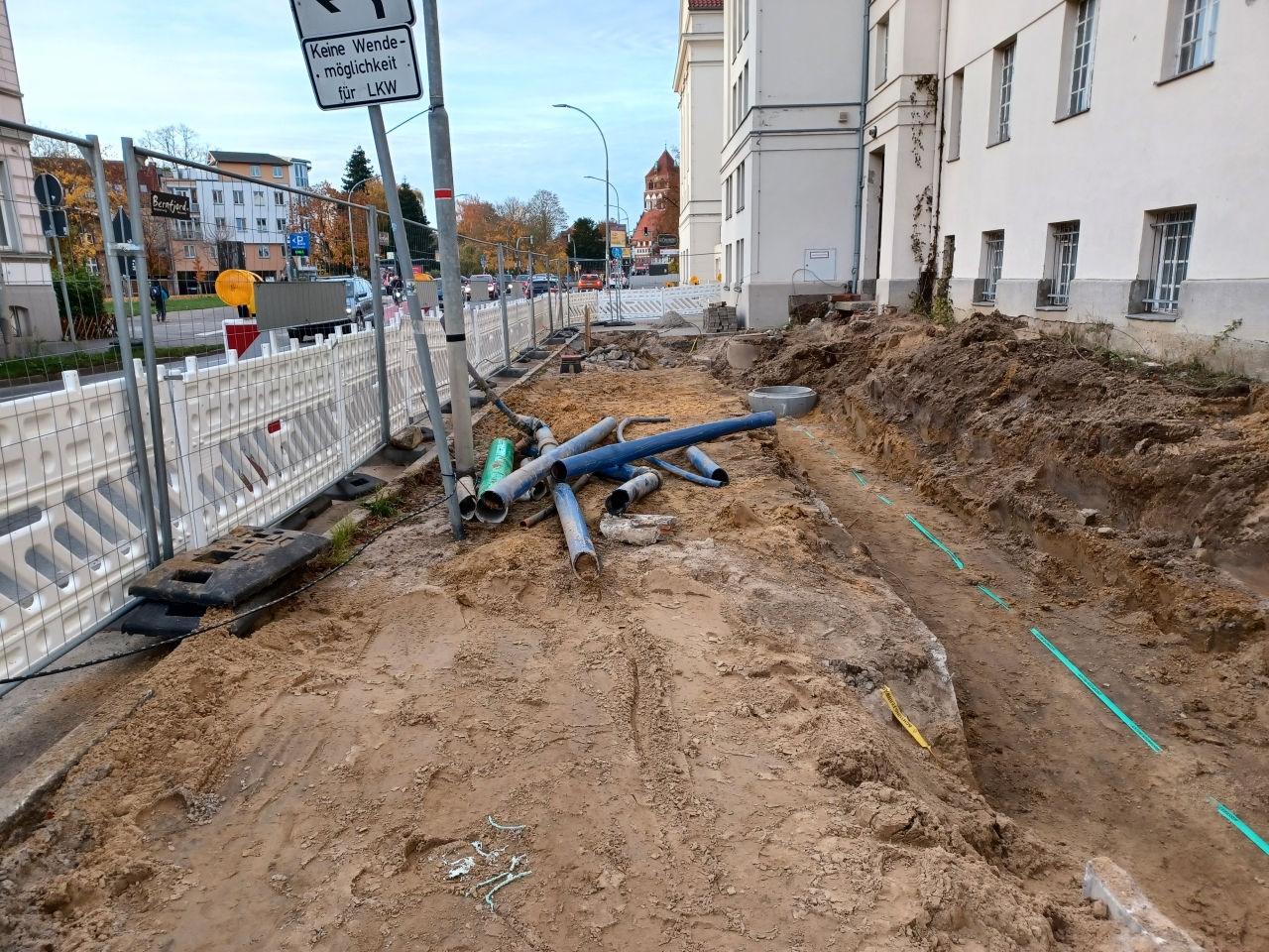 Anschlussleitungen in der Anklamer Straße
