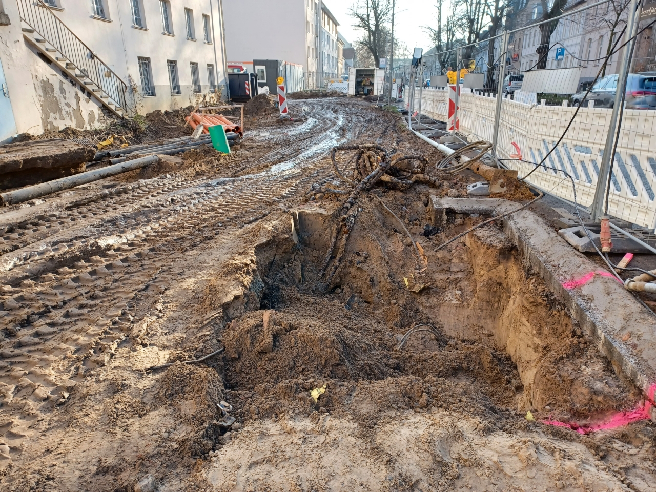 Anschlussleitungen in der Anklamer Straße